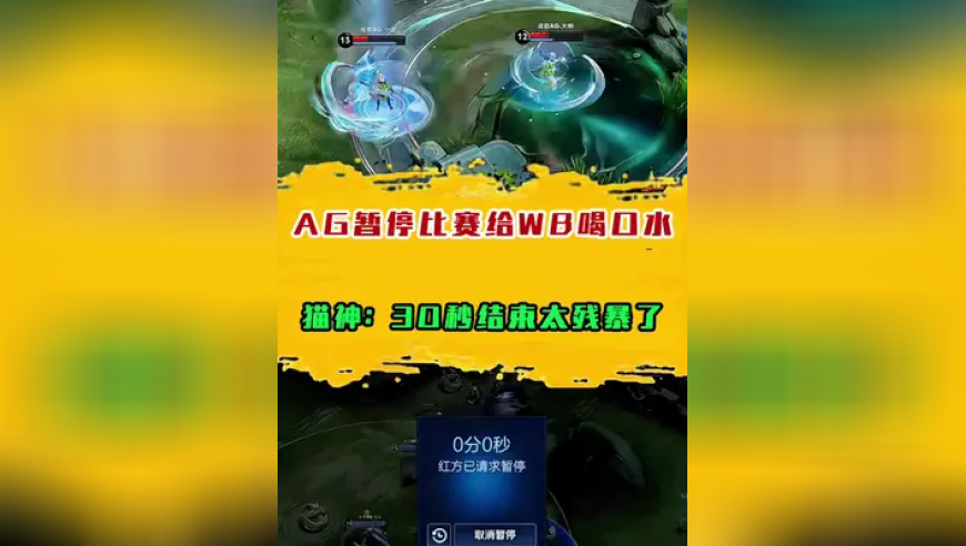 AG暂停比赛给WB喝口水，猫神：30秒结束太残暴了