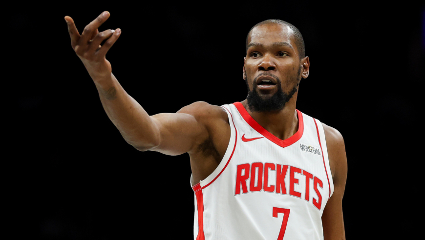 火箭黄蜂开局：杜兰特跳投被米勒血帽 奥科吉滑翔劈扣