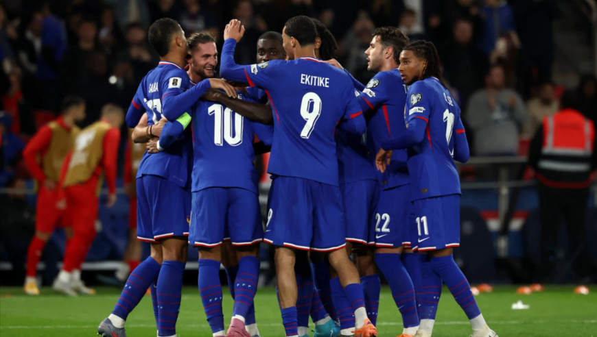 世欧预：法国3-0阿塞拜疆 姆巴佩传射+伤退 拉比奥、托万破门