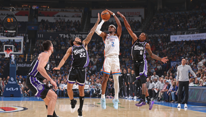 雷霆国王决胜时刻：威少关键时刻离谱三不沾 SGA关键三分收比赛