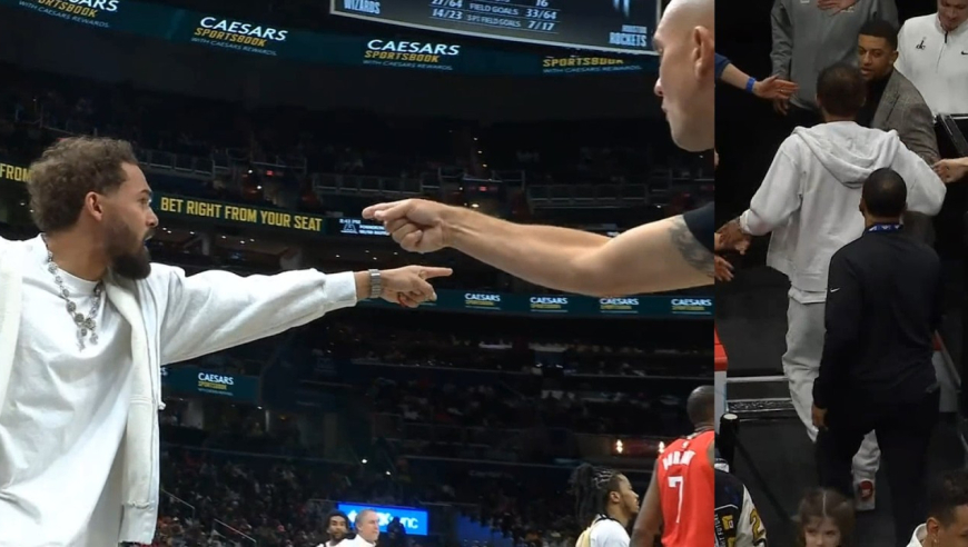 火箭奇才冲突！伊森2次推搡引发冲突，特雷杨为队友出头被驱逐出场