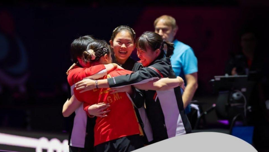 赛帧 | 国乒女团相拥而泣！纵歌曼绝境逆转日乒，夺回世青赛冠军