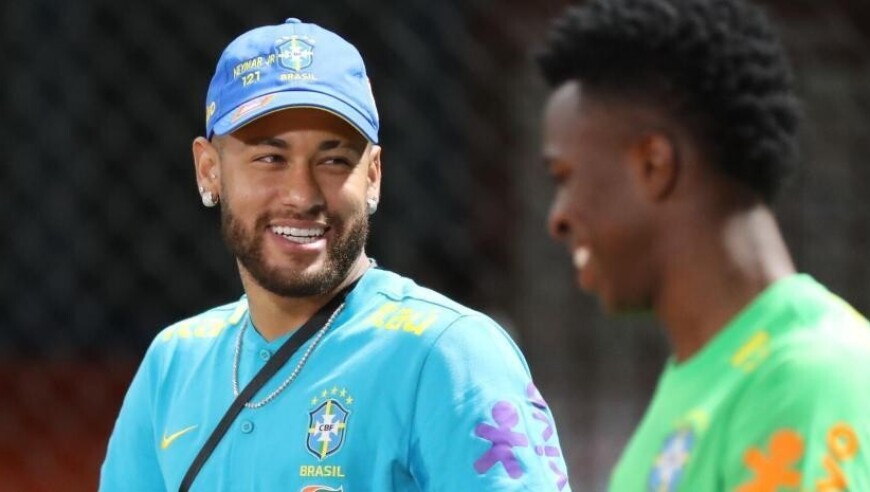 维尼修斯欧洲出场数追平内马尔，前者共造216球，后者造379球