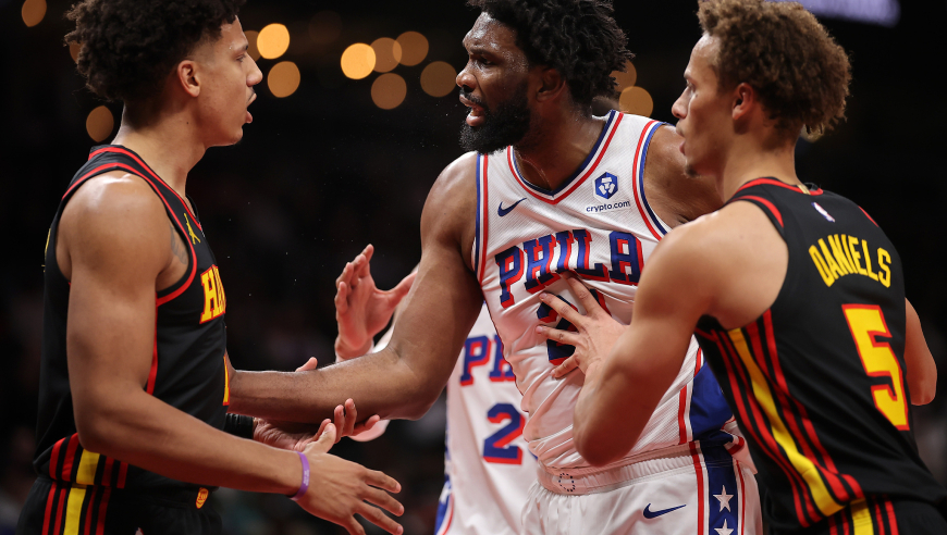76人惜败老鹰！恩比德22+14恶犯酿冲突 乔治空砍35+7三分
