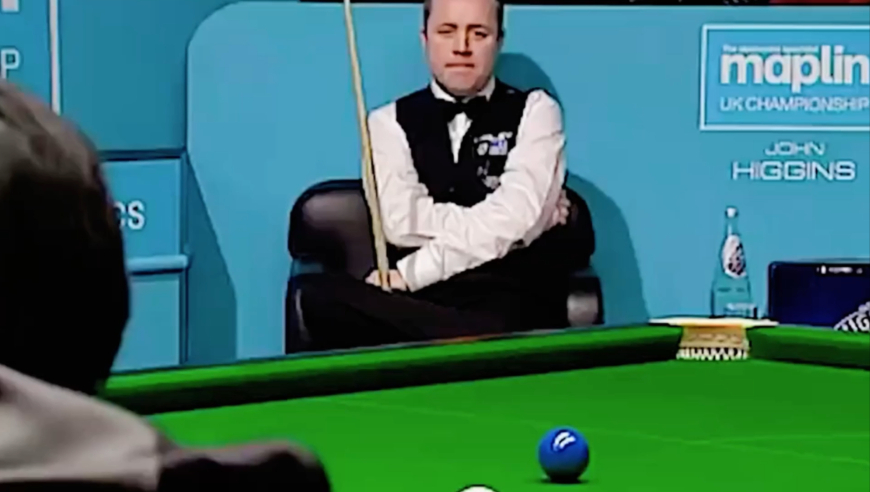 丁俊晖最搞笑一杆，尽管希金斯强行憋笑，最终还是没有忍住｜体坛记忆