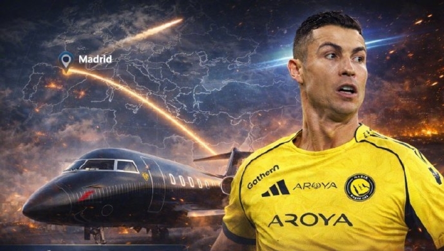 中东动荡让C罗跑路？曝6100万镑专机已离沙特！飞7小时凌晨抵马德里