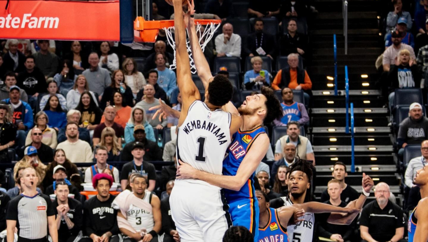 单节50分！雷霆打爆马刺！文班亚马被锁死