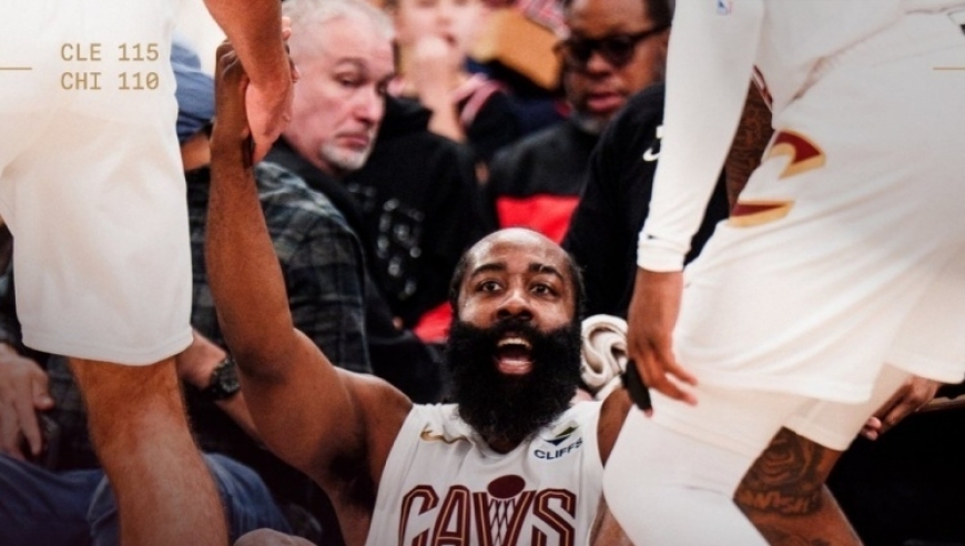 哈登再上骑士赢球海报！连创里程碑一成就历史之首 主帅盛赞他拯救球队