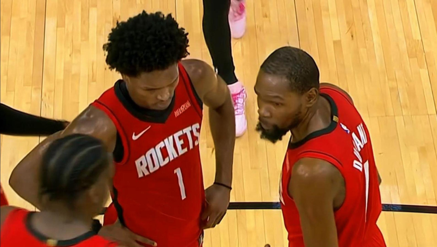 死神发威！杜兰特一球不丢连拿7分带领火箭轰14-4攻击波碾压猛龙