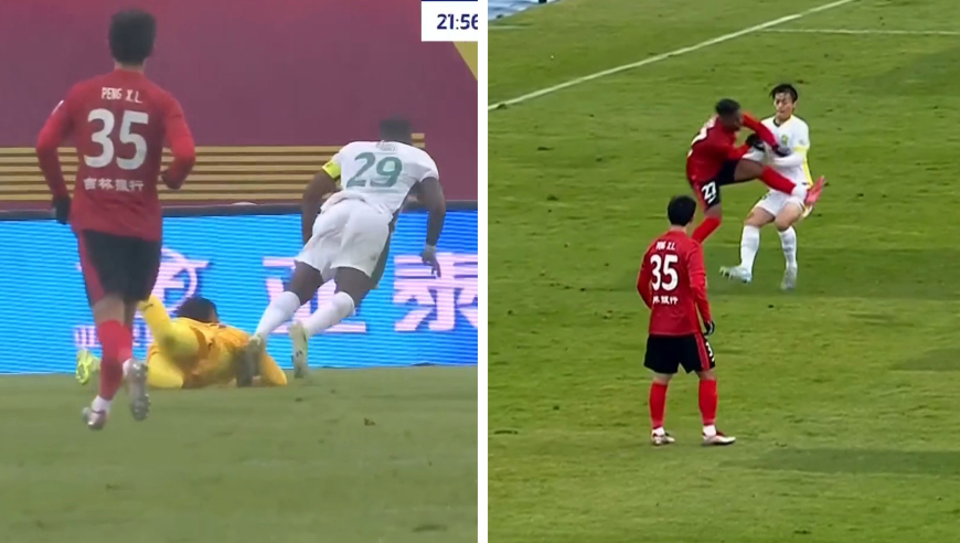中超保级战裁判两次判罚引热议：法比奥禁区倒地未表示，卡米洛无影脚仅黄牌