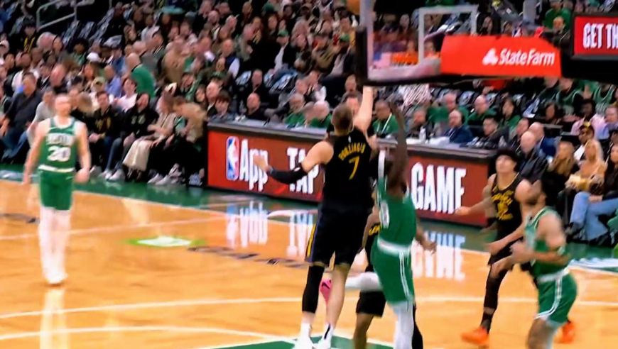 禁区守护神！勇士波尔津吉斯开场篮下连续封盖凯尔特人塔图姆与奎塔