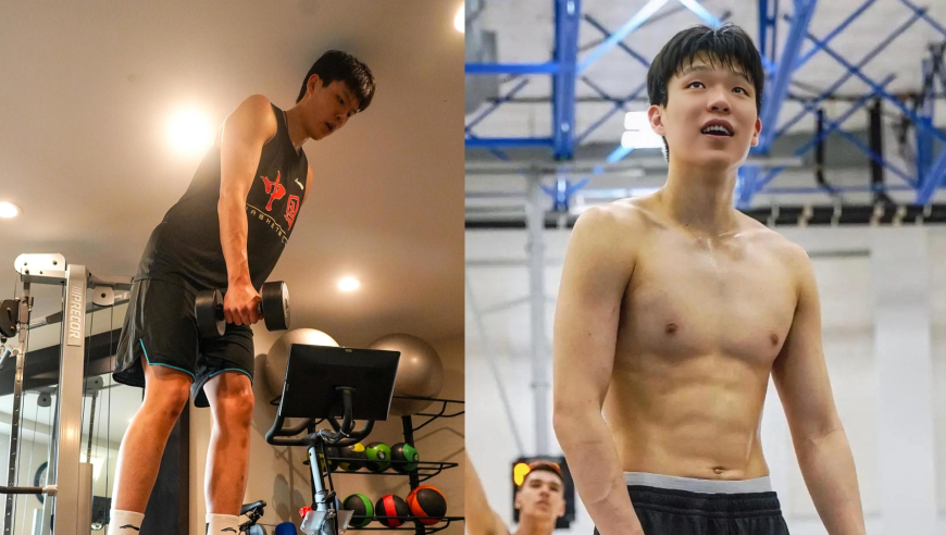 头顶天花板！杨瀚森坚持训练肉眼可见变瘦，走出国门如今太重要了