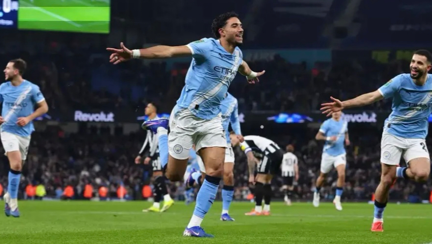 英联杯：曼城3-1纽卡，总比分5-1晋级决赛，马尔穆什梅开二度