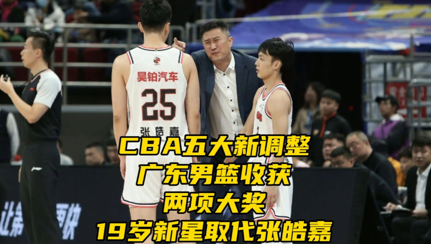 CBA五大新调整！广东男篮收获两项大奖，19岁新星取代张皓嘉
