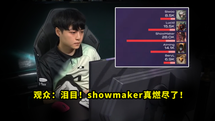 昨天比赛，showmaker让多少人泪目了？对线单杀团战R五个，许哥真的燃尽了