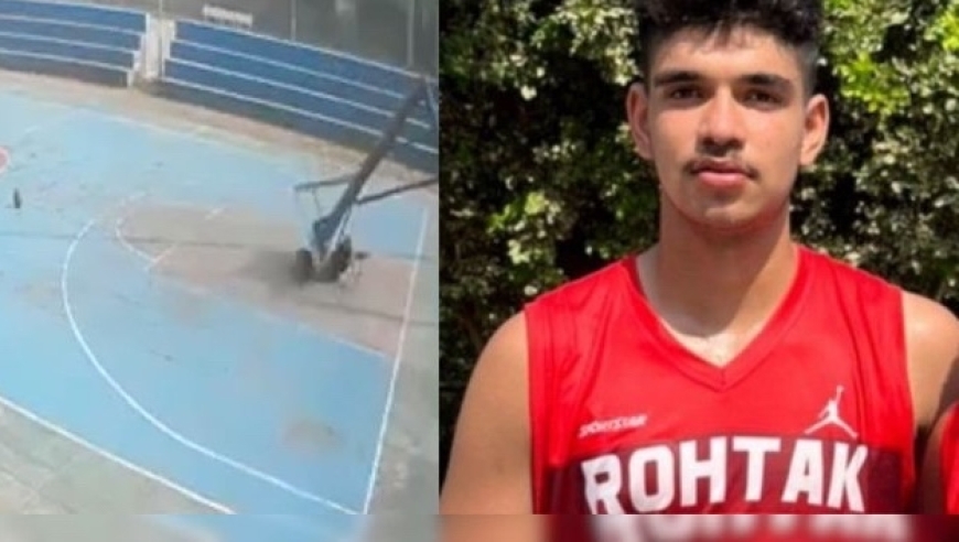 悲剧！16岁印度国家队队员双手挂篮筐，被篮球架倒塌砸中，当场身亡