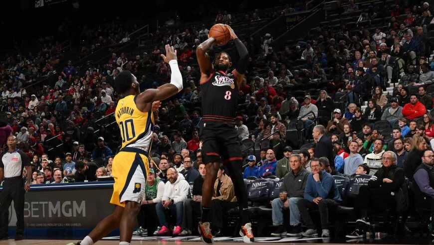 恩比德39+9赛季新高76人灭步行者 乔治23+5+6探花22分