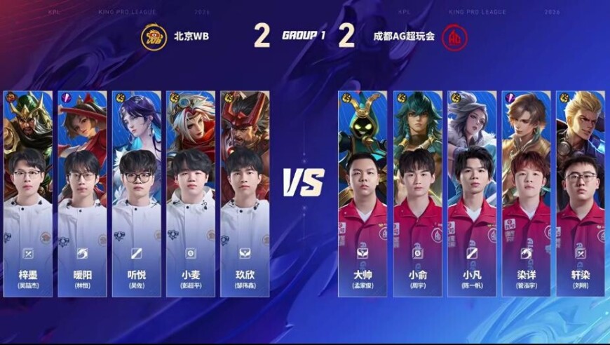 WB 3-2 AG：梓墨关羽绕后毁天灭地，WB让二追三拿下开门红