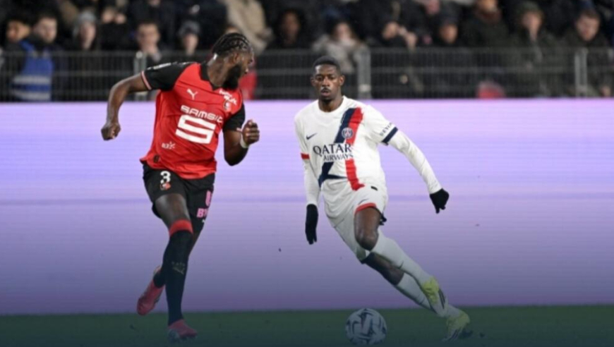 法甲-7连胜遭终结！巴黎1-3雷恩先赛暂2分领跑，杜埃失单刀，登贝莱破门