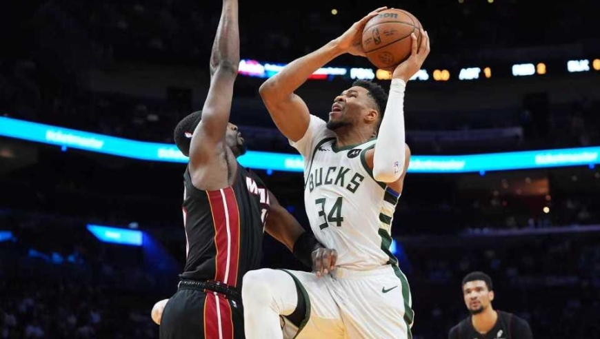 阿德巴约83分后轰21+8！热火险胜雄鹿豪取7连胜 字母哥31+6