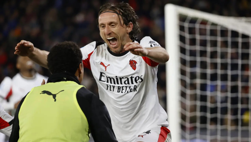 40岁莫德里奇救主！单挑3人绝杀对手人仰马翻，米兰2-1比萨