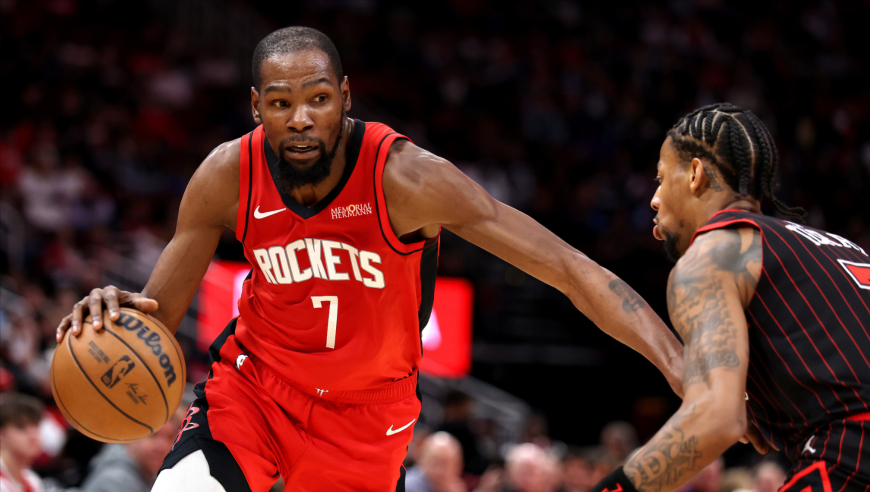 公牛火箭生死时刻：小贾内外开花连砍8分 杜兰特双手虐筐杀死比赛