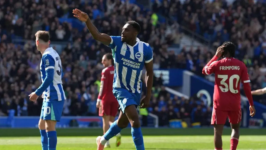 英超：利物浦1-2客负布莱顿 维尔贝克双响 凯尔凯兹破门难救主