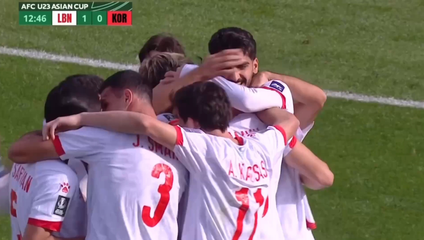 门前滑倒+解围冒顶！回看U23亚洲杯韩国黎巴嫩7分钟内各进一球