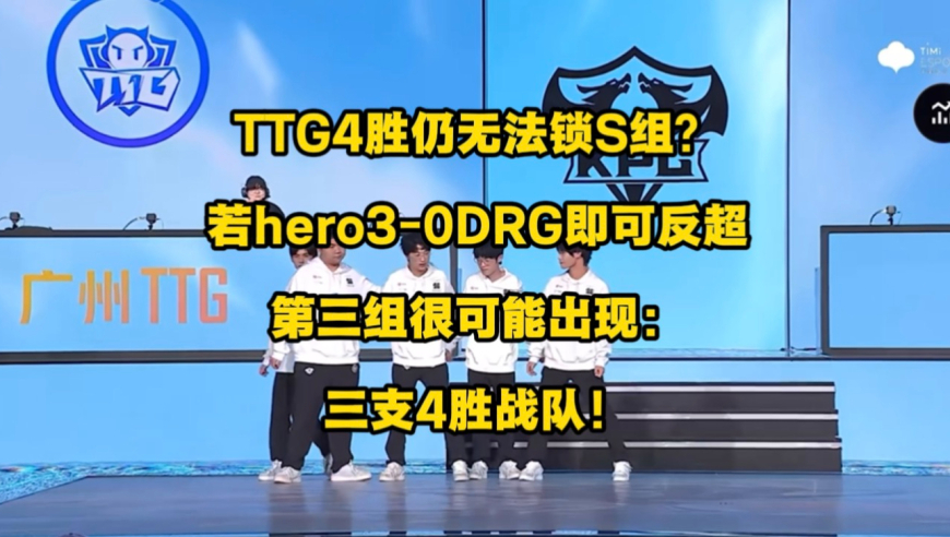 什么情况？TTG四胜一负的超豪华战绩，竟仍旧无法锁定S组名额？第三组很可能出现：三支四胜战队且其一无法进S组的罕见盛况！