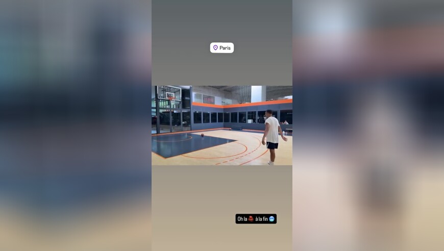 你上行不行？姆巴佩挑战连进3个三分球失败，无奈转身怒吼
