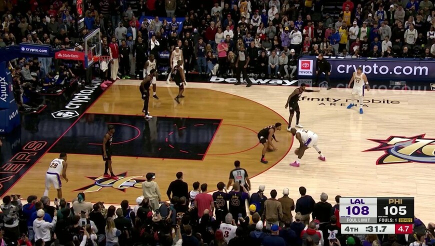 湖人vs76人五佳球 詹姆斯最后时刻手起刀落命中制胜中投