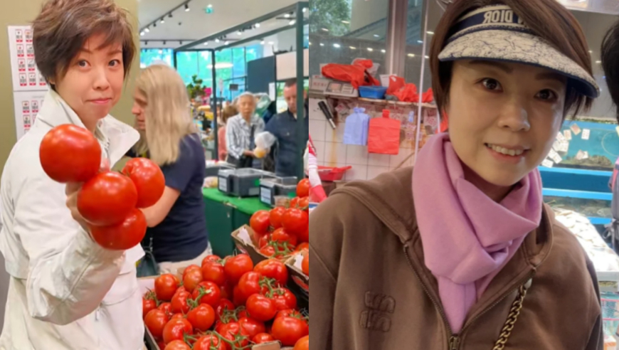 44岁张怡宁现身菜市场买菜，一身名牌气质依旧拽，真人比电视上还要高