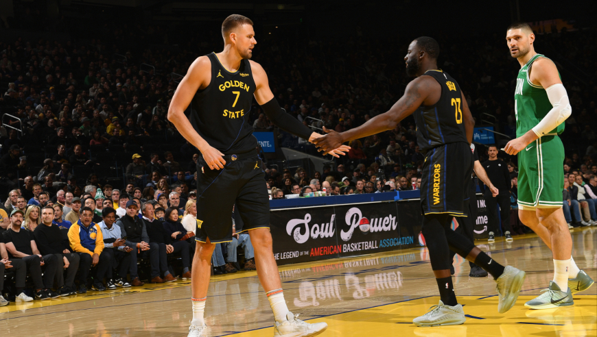 波尔津吉斯勇士首秀集锦：9中5砍12分 送暴扣+超远极限三分