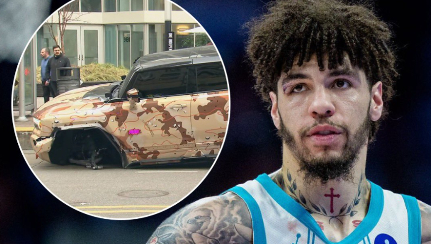 三球在夏洛特市中心遭遇车祸！驾驶悍马与起亚相撞 本人幸无大碍